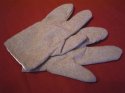 Dreifingerhandschuhe aus Wolle, mit handgewebtem Leinen gefttert